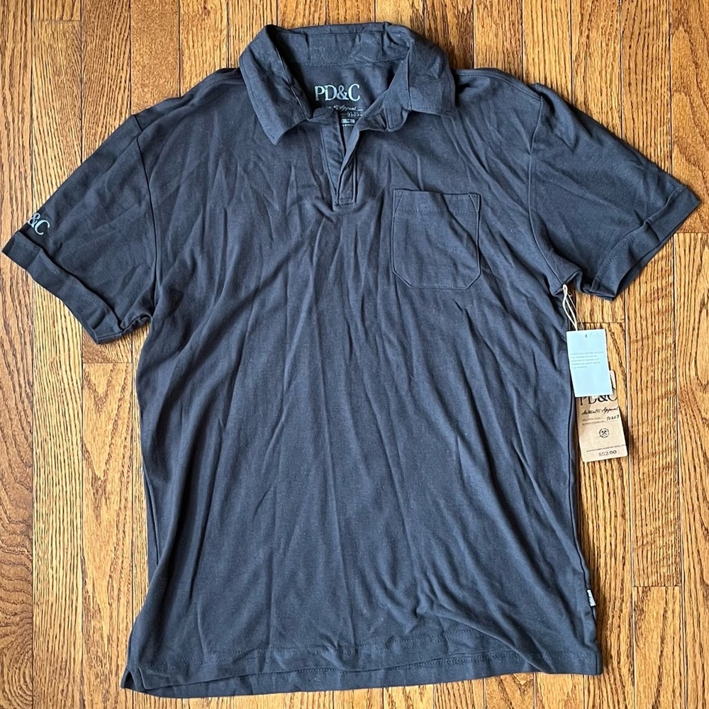 PD&C Dark Gray Short Sleeve Polo NWT